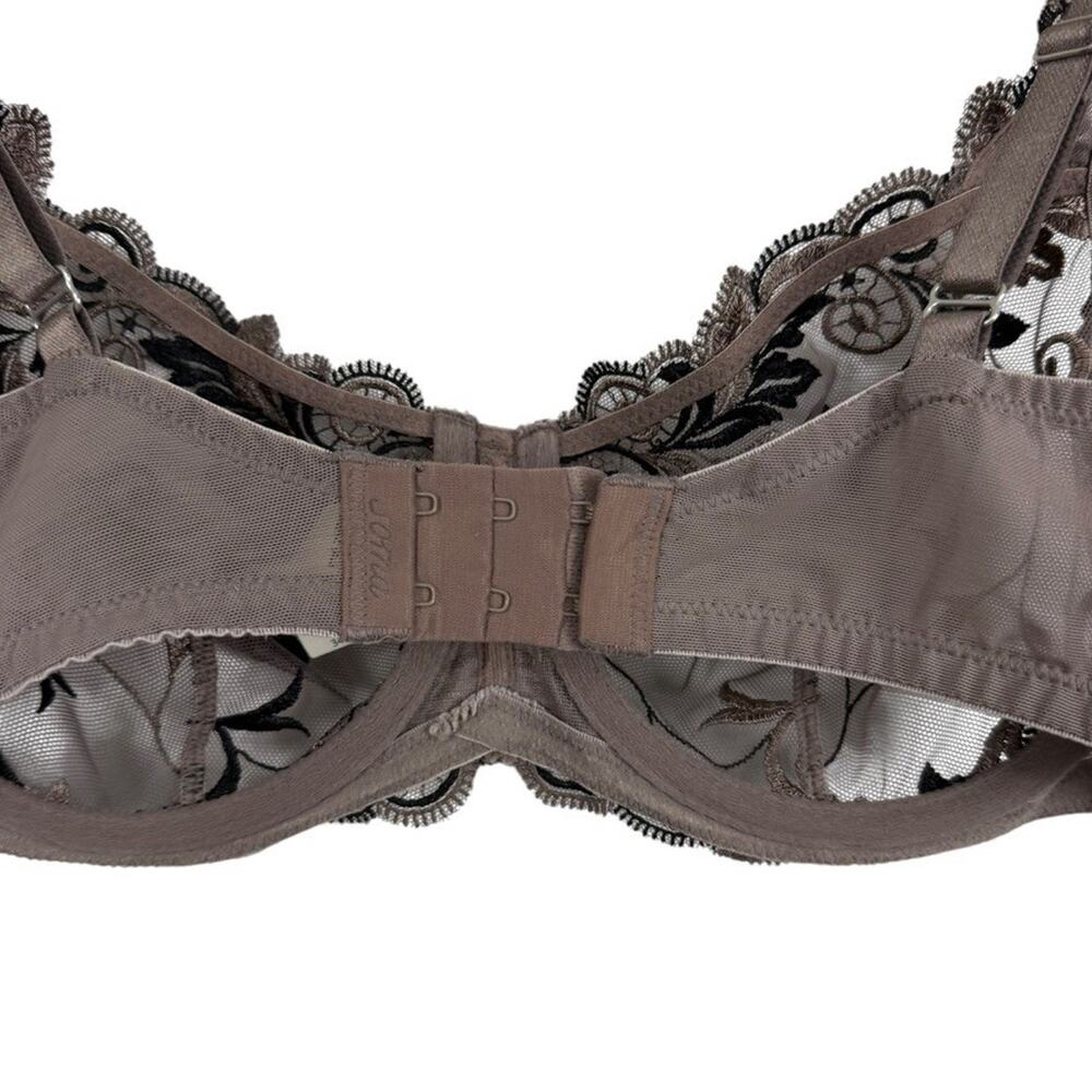 Soma Womens Brown Embroidered Lace Unlined Wired Back Close Sheer Bra sz 34C - Picture 12 of 16